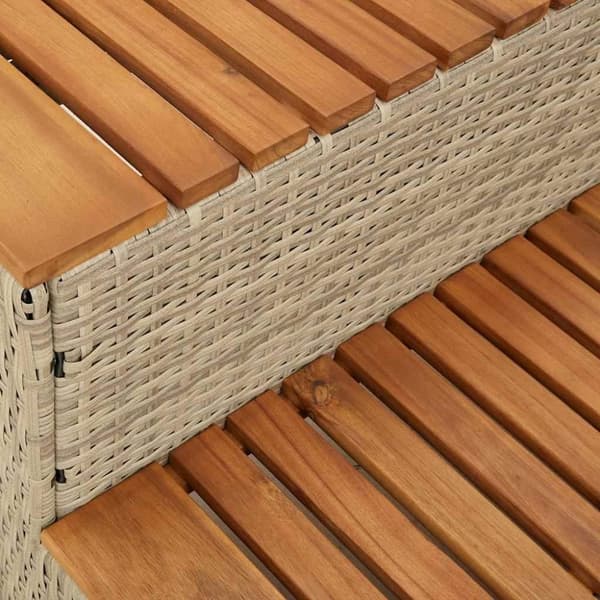 vidaXL Badtunna Step beige 50x50x50,5 cm konstrotting och solid akacia
