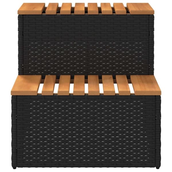 vidaXL Badtunna Step Black 50x50x50,5 cm konstrotting och solid akacia