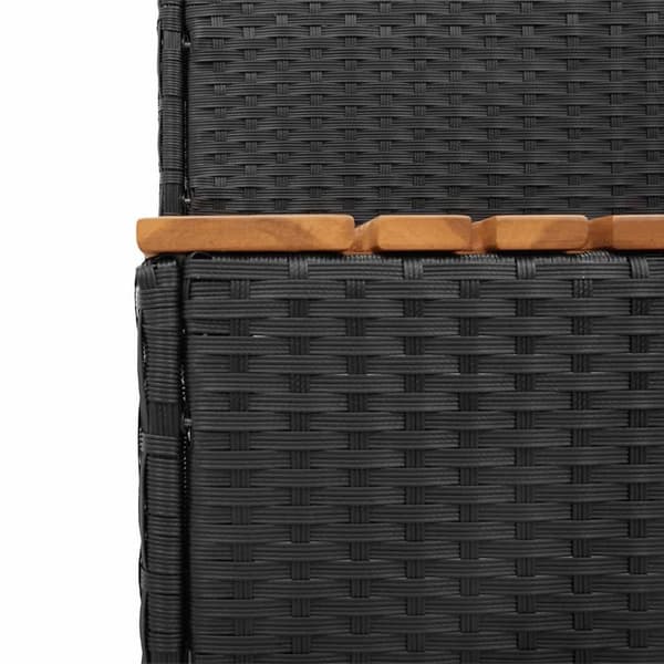 vidaXL Badtunna Step Black 50x50x50,5 cm konstrotting och solid akacia