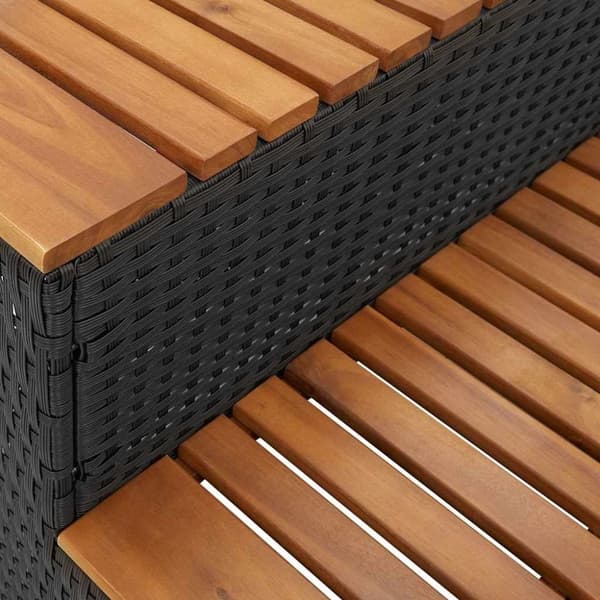 vidaXL Badtunna Step Black 50x50x50,5 cm konstrotting och solid akacia