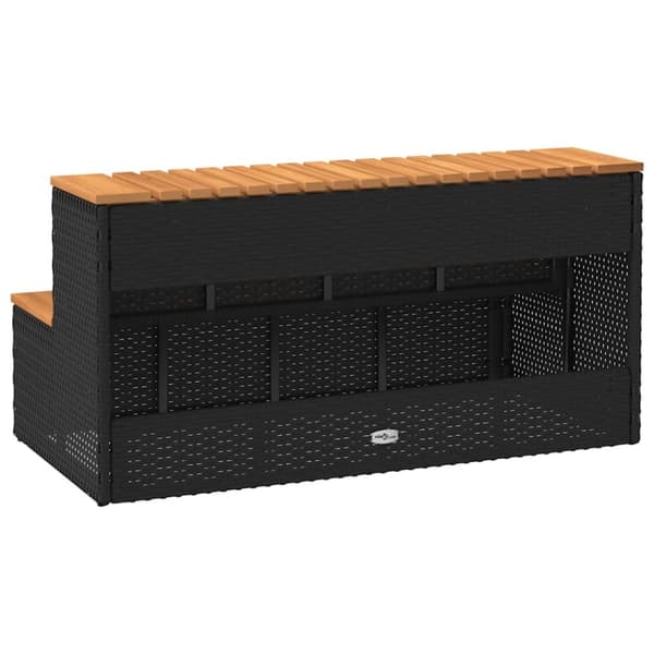 vidaXL Badestamp trinn svart 100x50x50,5 cm polyrotting&heltre akasie