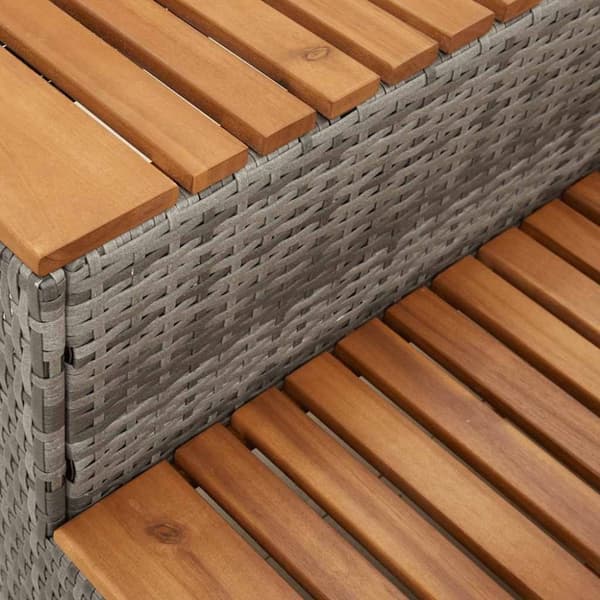 vidaXL Badtunna Step Grey 100x50x50,5 cm konstrotting och solid akacia