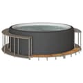 Miniatyrbillede 2 af 11: vidaXL spakant med opbevaring og trætrin polyrattan grå