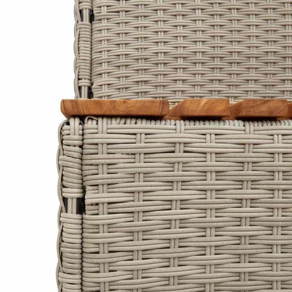 vidaXL spakant 100x50x50,5 cm polyrattan og massivt akacietræ lysegrå