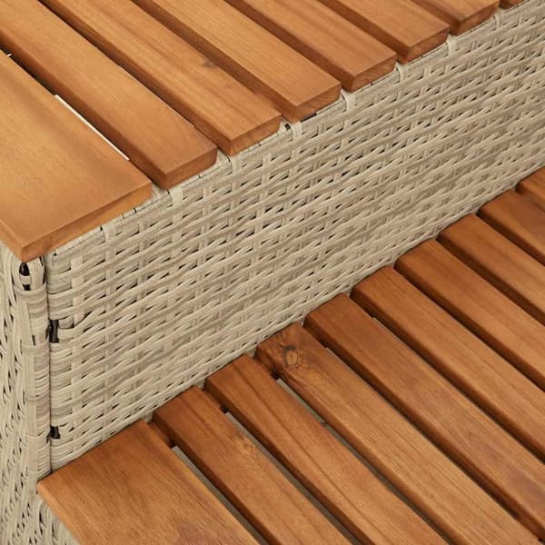 vidaXL spakant 100x50x50,5 cm polyrattan og massivt akacietræ beige