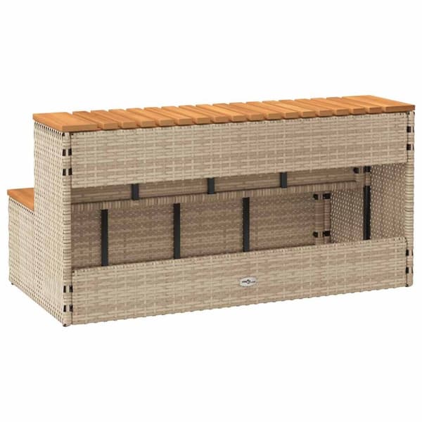 vidaXL spakant 100x50x50,5 cm polyrattan og massivt akacietræ beige
