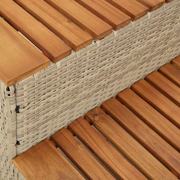 vidaXL Badestamp trinn beige 100x50x50,5 cm polyrotting&heltre akasie