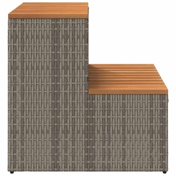 vidaXL spakant 50x50x50,5 cm polyrattan og massivt akacietræ grå