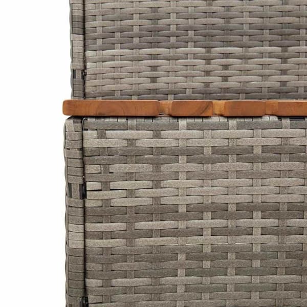 vidaXL spakant 50x50x50,5 cm polyrattan og massivt akacietræ grå