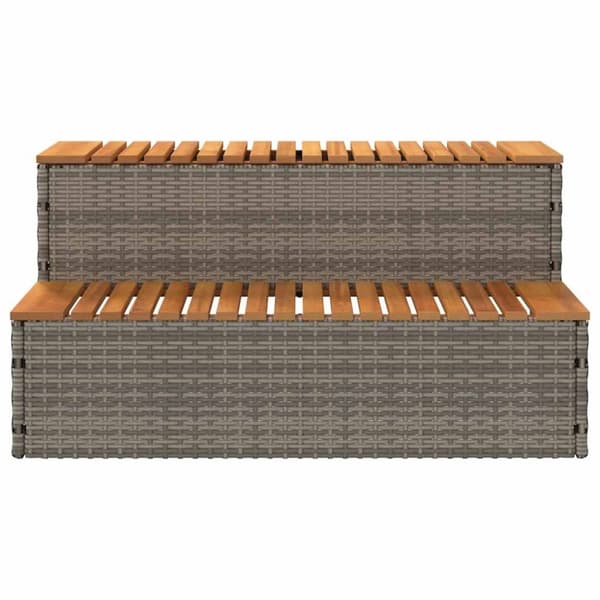 vidaXL spakant 100x50x50,5 cm polyrattan og massivt akacietræ grå