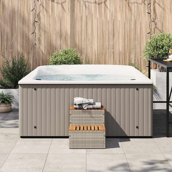vidaXL Hot Tub Step Vaaleanharmaa 50x50x50,5 cm polyrottinki
