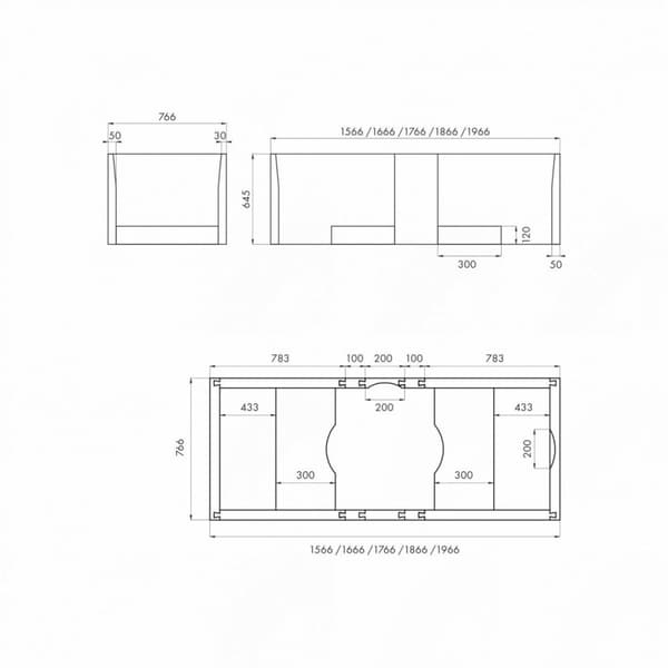 Universalholder til badekar 160 - 200 x 80