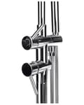 Miniatyrbillede 7 af 8: Fritstående kararmatur Sølv og Messing i blank stål 116 cm badekar tilbehør med Håndbruser Moderne Design dekor med fast tude og luftblander
