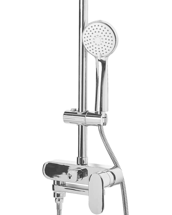 Mixer Brusesæt Sølv Messing med Regn Funktion Glans Finish Glamour Moderne Stil