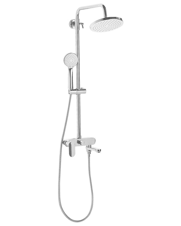 Mixer Brusesæt Sølv Messing med Regn Funktion Glans Finish Glamour Moderne Stil