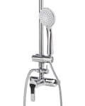 Miniatyrbillede 6 af 9: Moderne Mixer Brusesæt Blank Sølv Messing Regn Funktion Moderne Design Stil