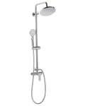 Miniatyrbillede 1 af 9: Moderne Mixer Brusesæt Blank Sølv Messing Regn Funktion Moderne Design Stil