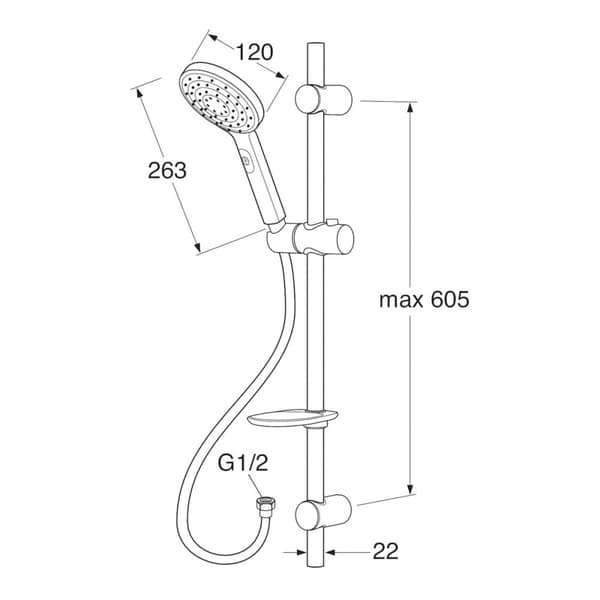 Gustavsberg Round Dusjsett 3 Spray
