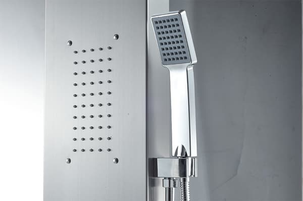 Designer regnbruser i rustfrit stål - komplet sæt - hydromassage
