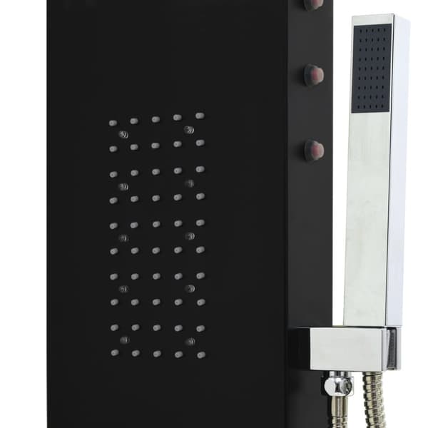 brusepanel 20x44x130 cm aluminium sort