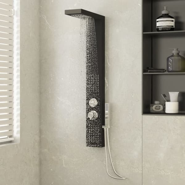 vidaXL brusepanel aluminium sort -  Massagebrusere