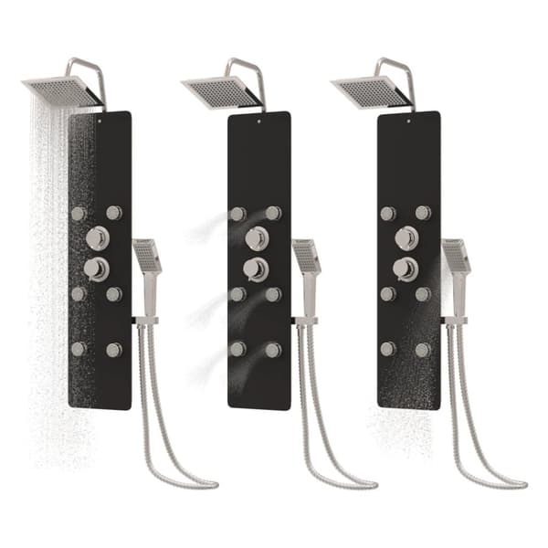 The Living Store brusepanel 25x47,5x130 cm glas sort -  Massagebrusere