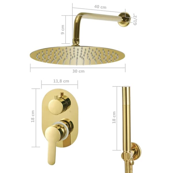 Jetstrålar till badkar & duschar - Living Duschsystem rostfritt stål 201 guld