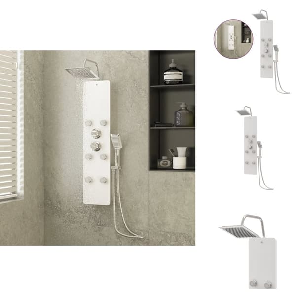 Jetstrålar till badkar & duschar - Living Duschpanel glas 25x47,5x130 cm vit