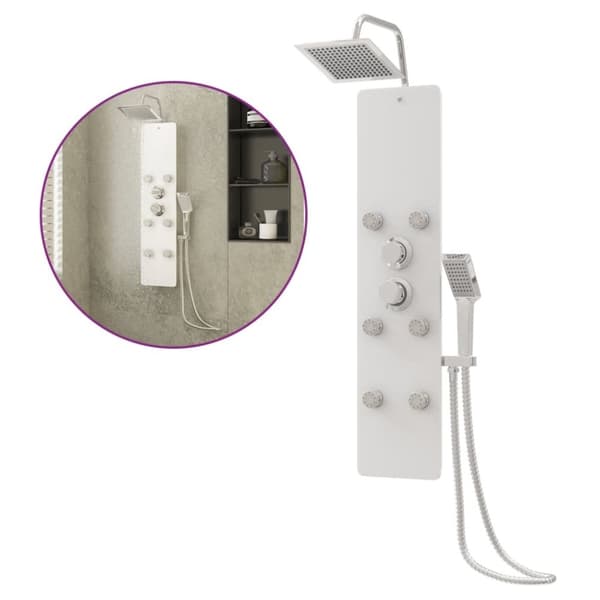 Brusepanel 25x47,5x130 cm glas hvid - Brusepanel - Brusepaneler - Home & Living
