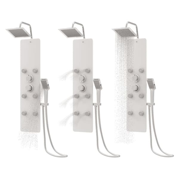 Brusepanel 25x47,5x130 cm glas hvid - Brusepanel - Brusepaneler - Home & Living