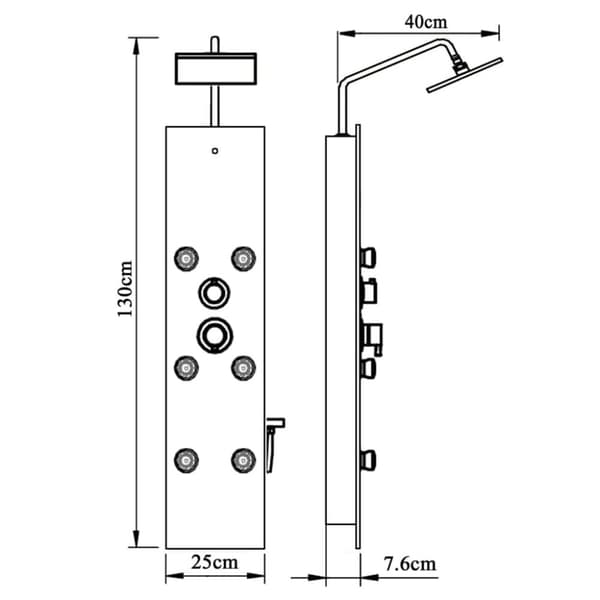 Brusepanel 25x47,5x130 cm glas hvid - Brusepanel - Brusepaneler - Home & Living