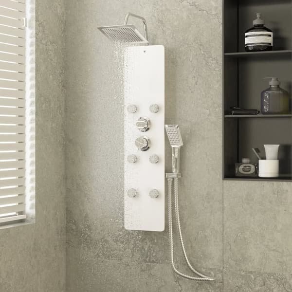 Brusepanel 25x47,5x130 cm glas hvid - Brusepanel - Brusepaneler - Home & Living