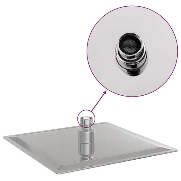 vidaXL Regndusjhode rustfritt stål 304 20x20 cm firkantet