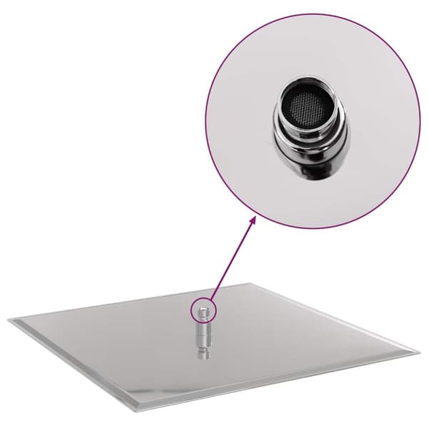 vidaXL regnbrusehoved 50x50 cm firkantet rustfrit stål 304