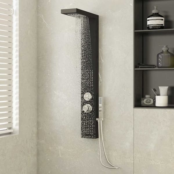 Duschpanelsystem aluminium svart
