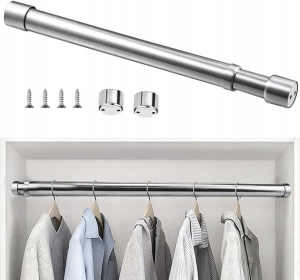 Teleskopisk duschdraperistång i metall 51-100 cm + gratis