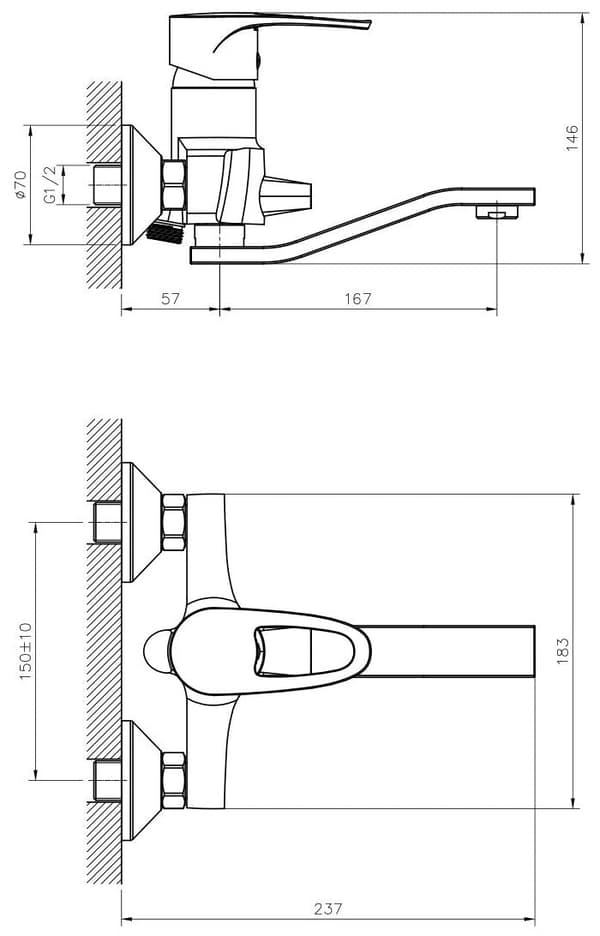 Washbasin Faucet DECOROOM DR70044, Ceramic cartridge