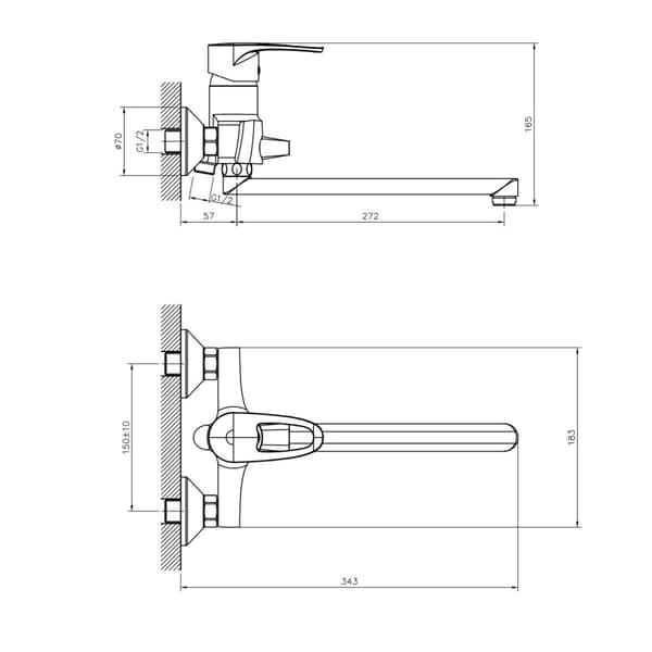 Washbasin Faucet DECOROOM DR70043, Ceramic cartridge