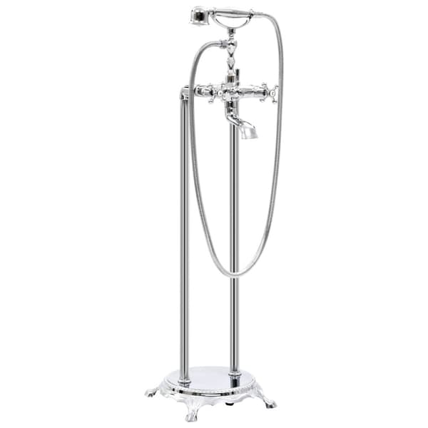 Fristående badkarsblandare rostfritt stål 99,5 cm silver