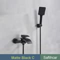 Miniatyrbillede 2 af 2: Badekararmatur, Moderne Design, Holdbar Messingkonstruktion,Matte Sort C