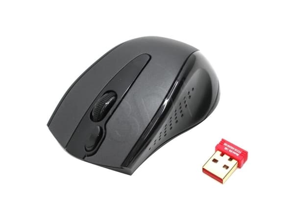 A4Tech V-Track G9-500F - Mus - 4 knappar - trådlös - 2.4 GHz - trådlös USB-mottagare - svart