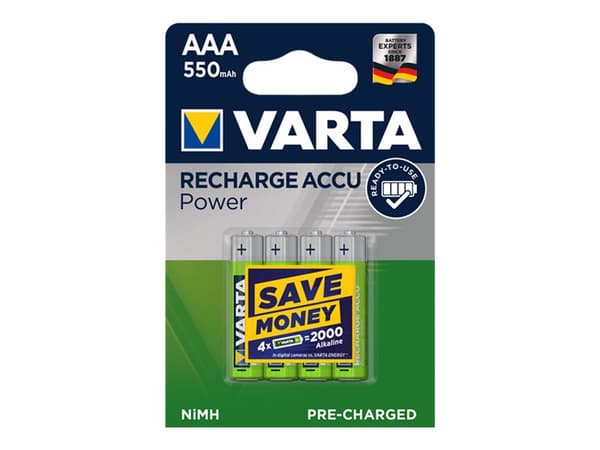 Varta - Batteri 4 x AAA - NiMH - (ladbare) - 550 mAh