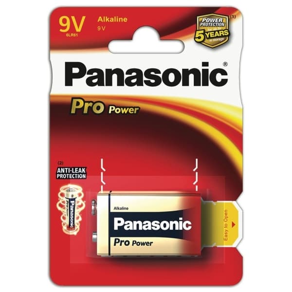 Panasonic Alkaline Pro Power 6LR61PPG - Batteri 9V - Alkalisk