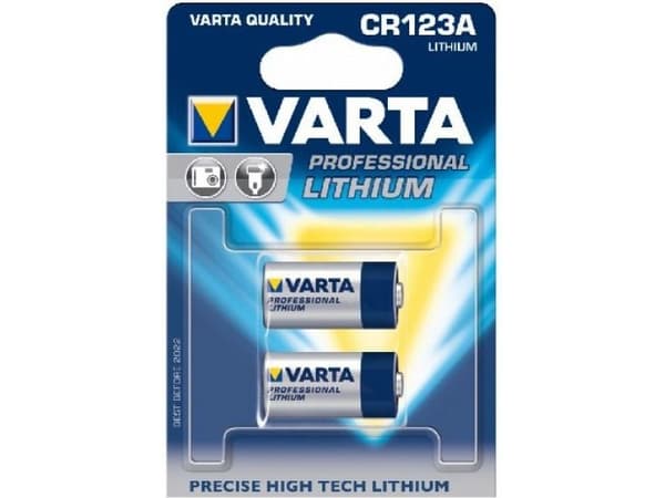 Varta -CR123A-2, Kertakäyttöinen akku, CR123A, Litium, 3 V, 2 kpl, 1500 mAh