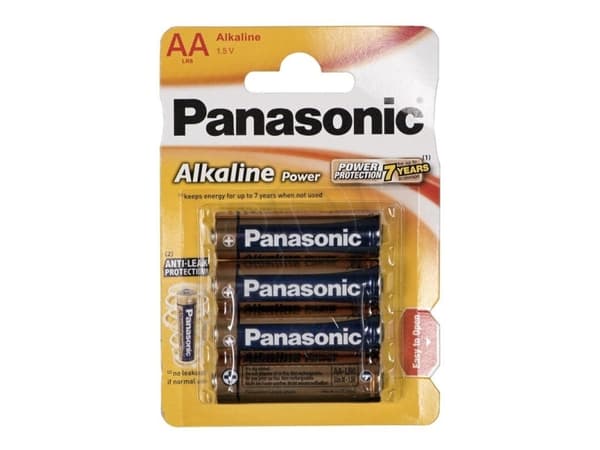 Panasonic 1x4 LR6APB, Engangsbatteri, Alkalinsk, 1,5 V, Blå, Gull, 14,5 mm, 14,5 mm