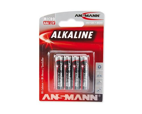 Ansmann 5015553, Kertakäyttöinen akku, Alkali, 1,5 V, 4 kpl, Monivärinen, 10,5 mm