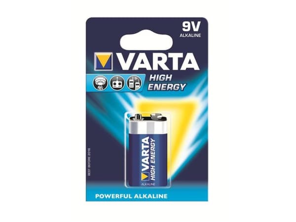 Varta High Energy - Batteri 9V - Alkalisk - 550 mAh