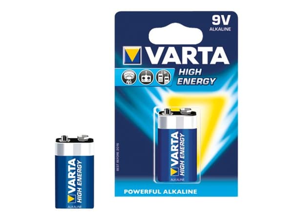 Varta High Energy - Batteri 9V - Alkalisk - 550 mAh