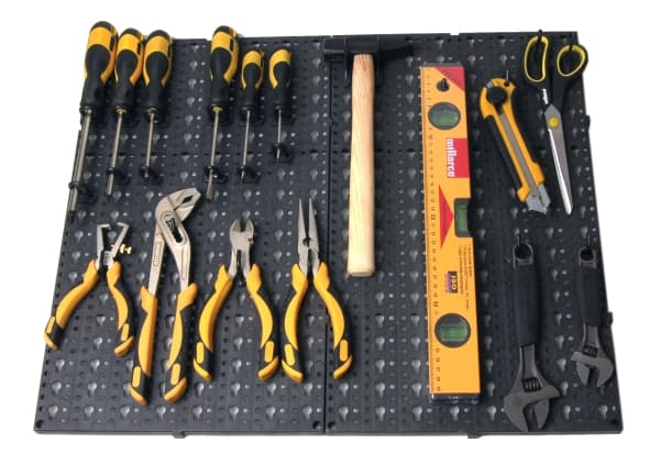 Millarco® verktygstavla med 24 krokar 600 x 490 mm. Levereras utan verktyg