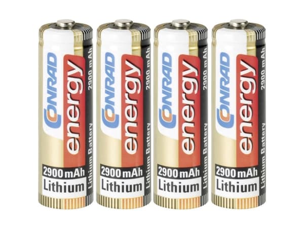 Conrad FR6, AA, Litium, 1,5 V, 4 stk, 2900 mAh, -20 - 60 °C